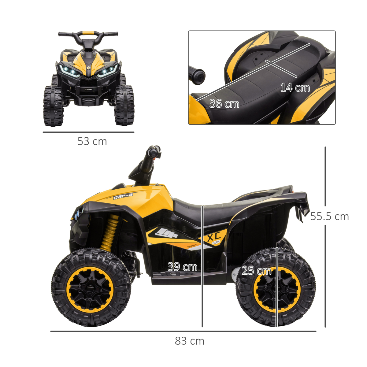 HOMCOM 12V Electric Quad Bikes for Kids Ride On Car ATV Toy for 3-5 Years - Image 3