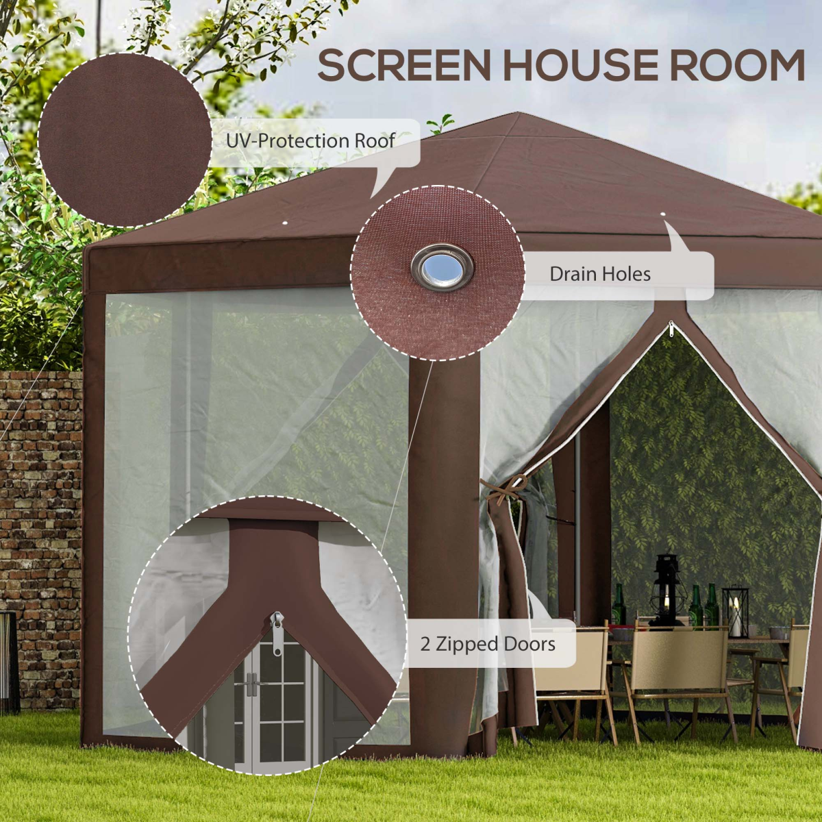 8x4m Party Tent Marquee Gazebo with Sides, 8 Windows & Double Doors - Image 4