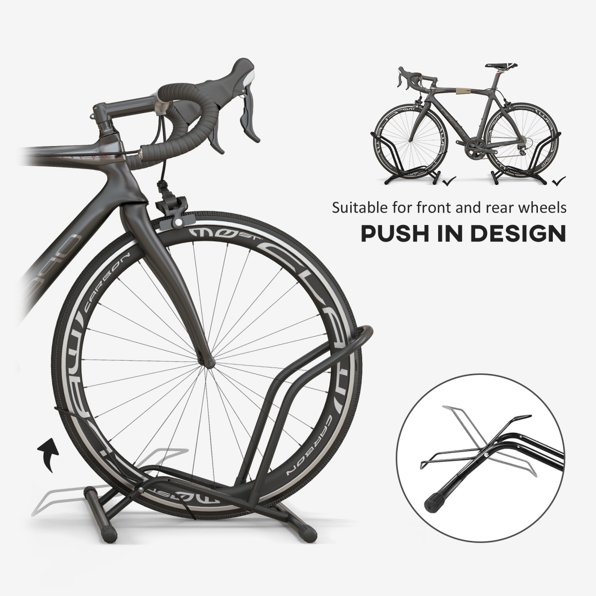 SPORTNOW Bike Stand Bicycle Storage Rack for Indoor Garages Flat Use - Image 4