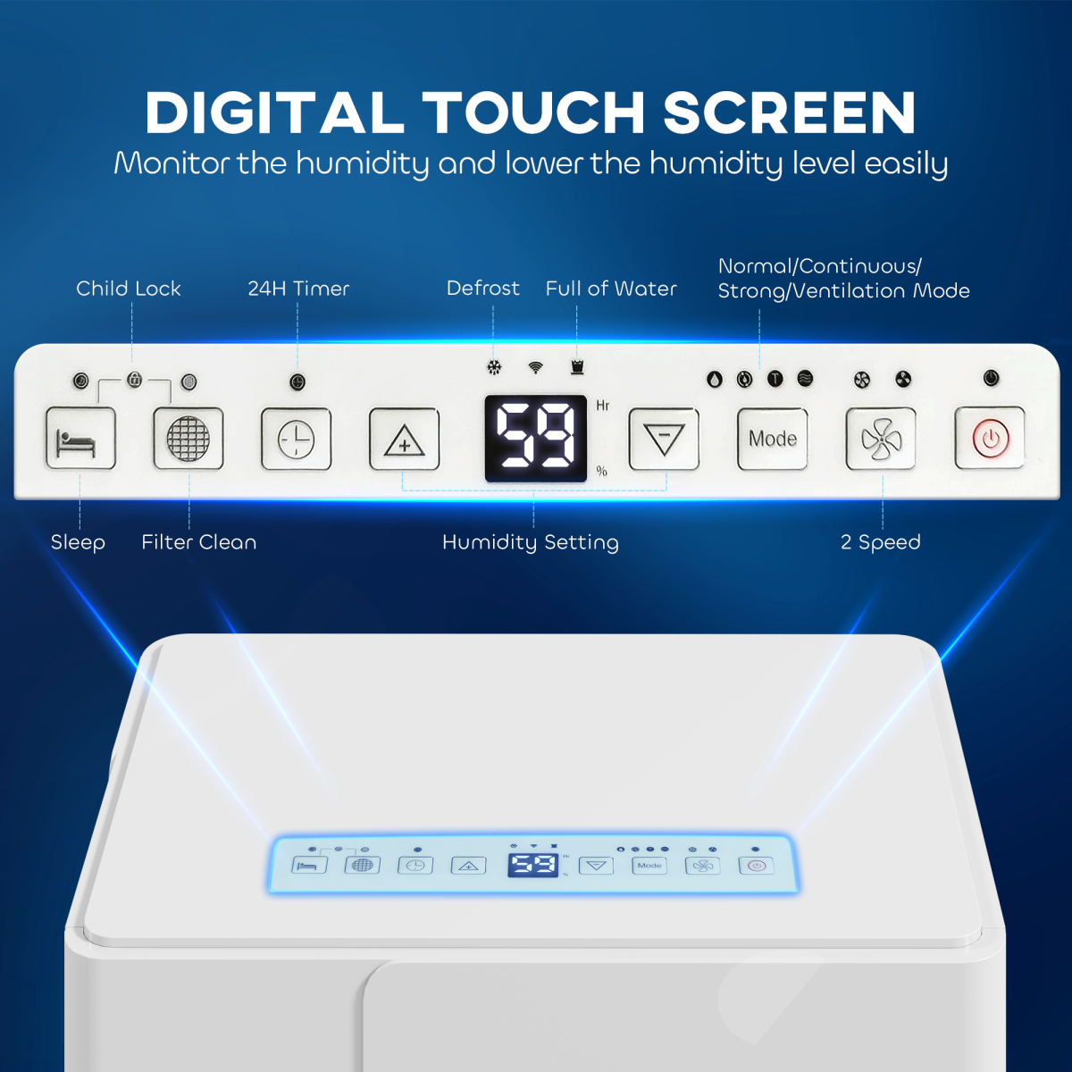 HOMCOM 30L Dehumidifier with Filter, Auto Defrost, for Home Laundry Drying - Image 4