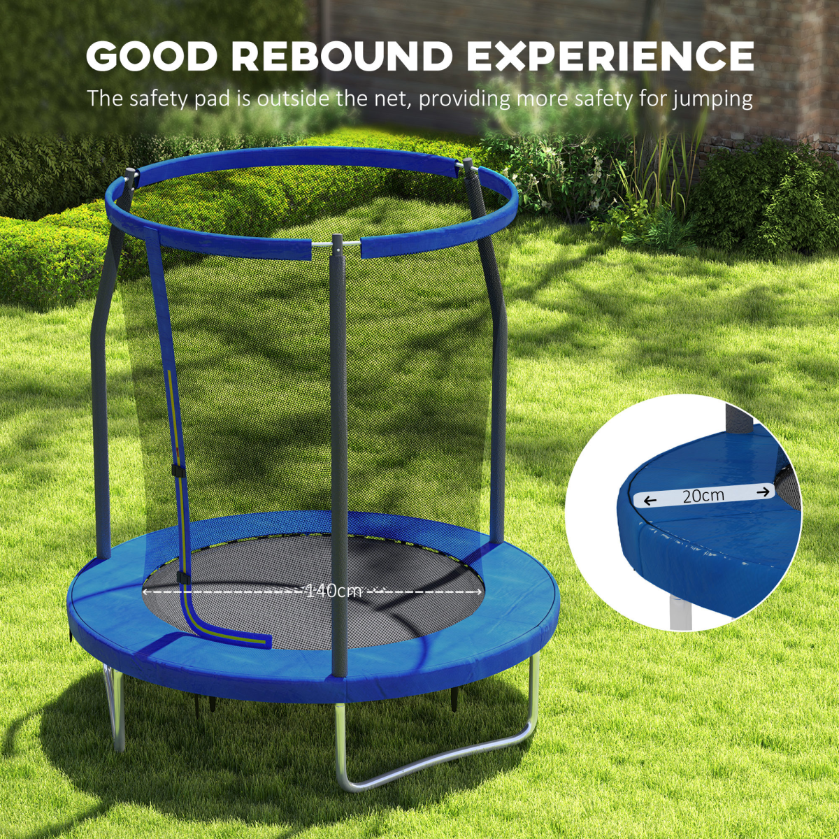 SPORTNOW 6ft Outdoor Trampoline with Safety Enclosure Net - Image 4