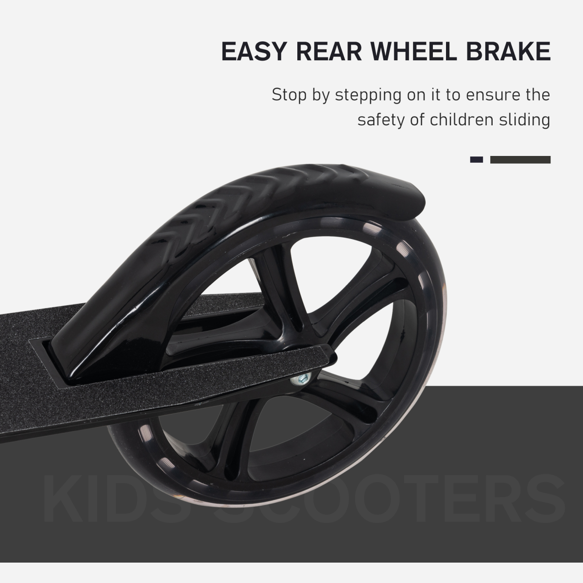 Kids Scooter Ride On Toy Height Adjustable For 7-14 Years, Black HOMCOM - Image 4