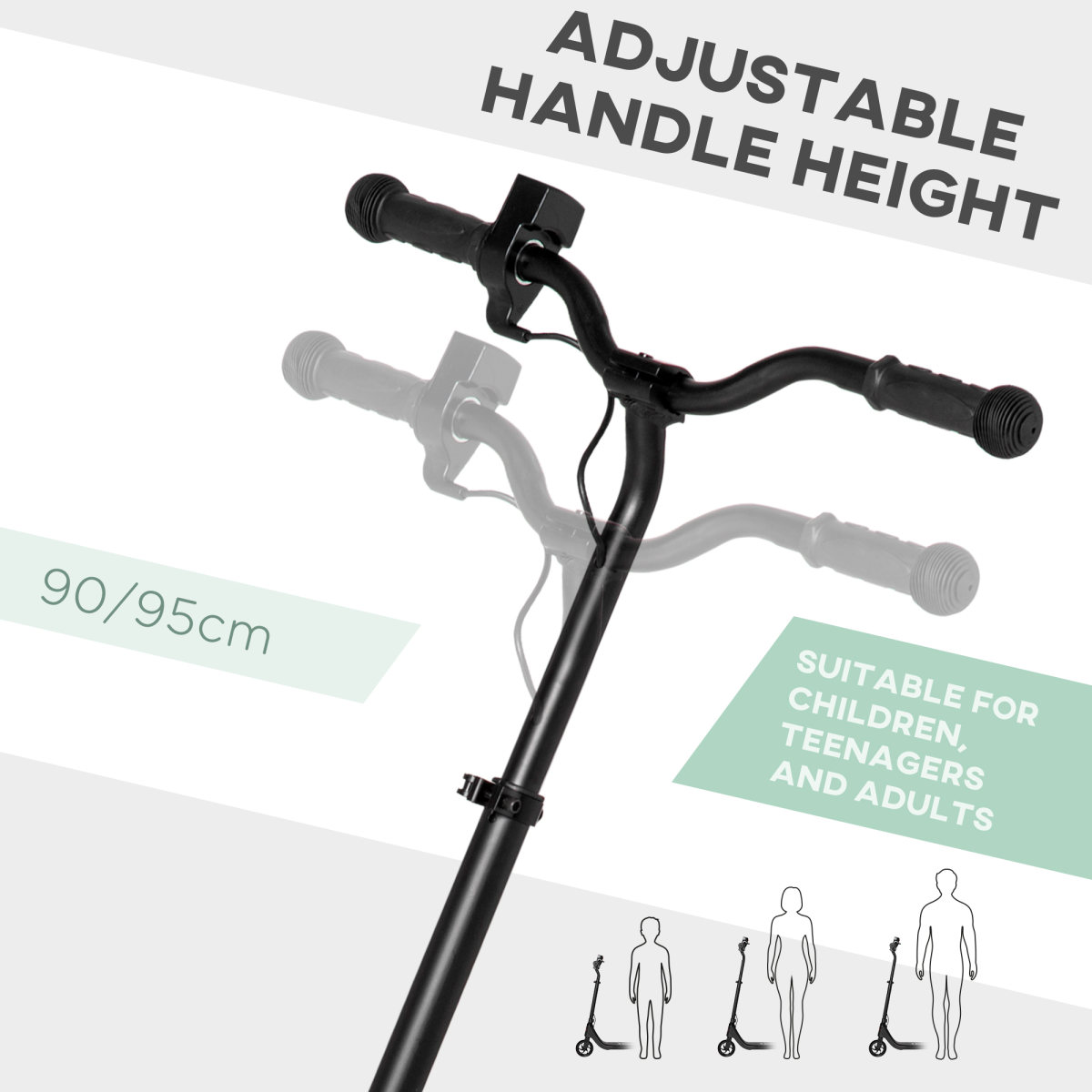 120W Electric Scooter w/ Battery Level Display, Rear Break - Black HOMCOM - Image 4