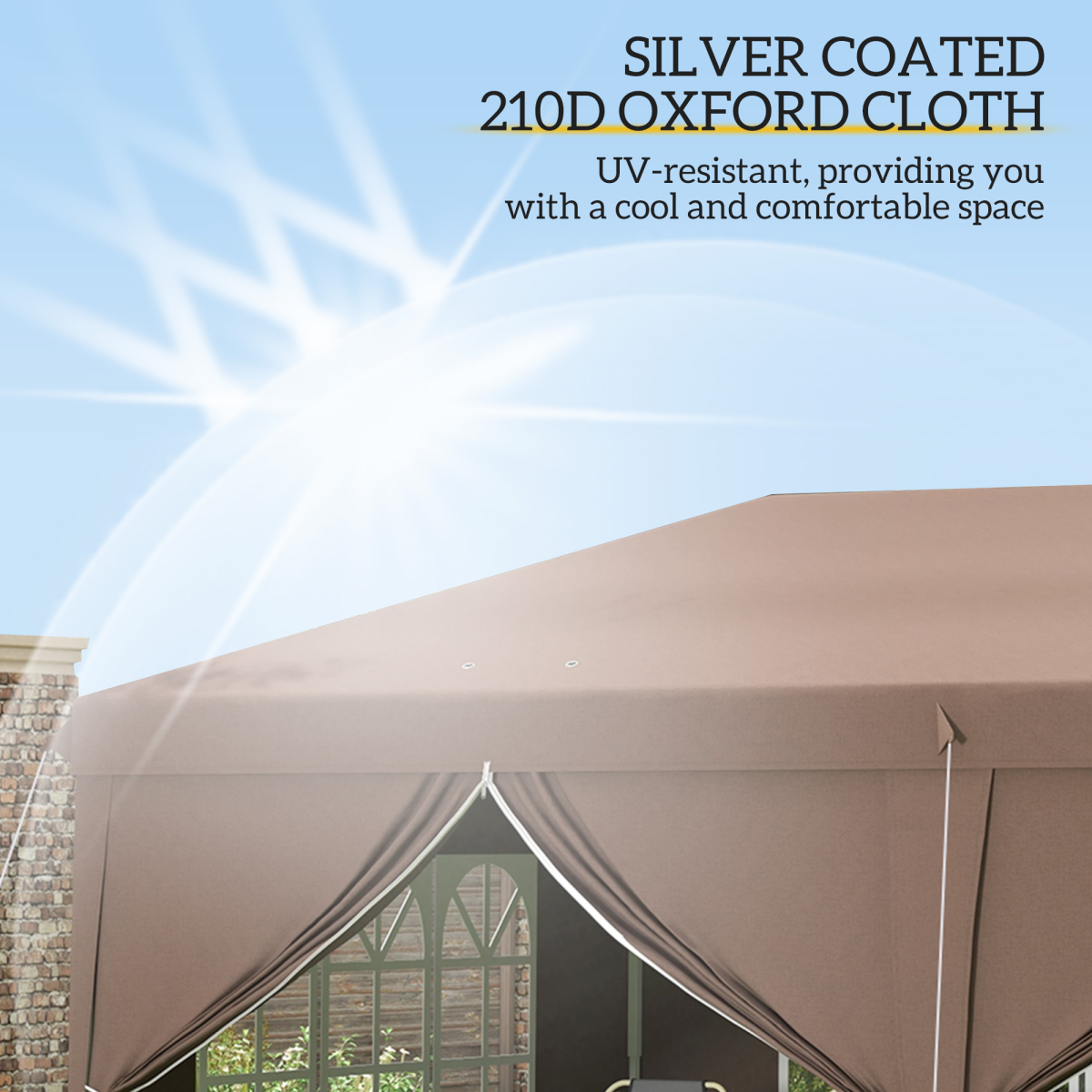 3 x 6m Pop Up Gazebo Height Adjustable Party Tent w/ Storage Bag Black - Image 5