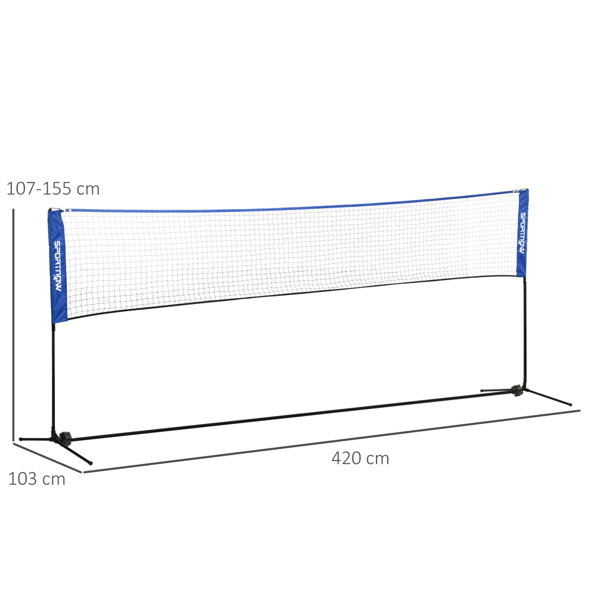 SPORTNOW 4m Badminton Net, Adjustable Sports Net for Tennis, Volleybal, Blue - Image 5