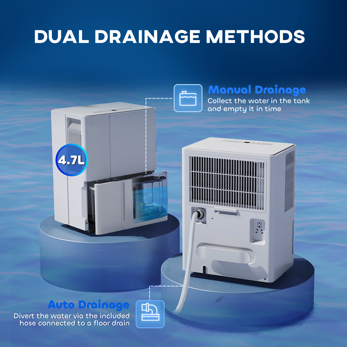 HOMCOM 30L Dehumidifier with Filter, Auto Defrost, for Home Laundry Drying - Image 6