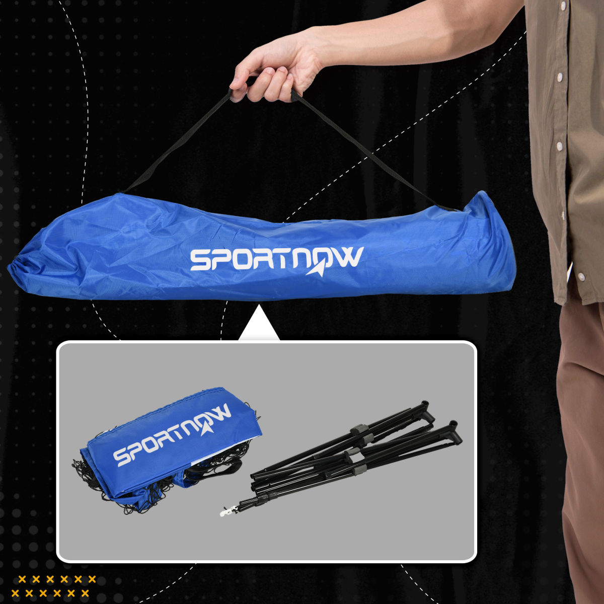SPORTNOW 4m Badminton Net, Adjustable Sports Net for Tennis, Volleybal, Blue - Image 6