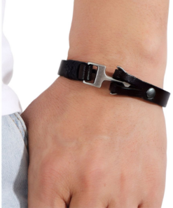 Men's Leather Anchor Bracelet