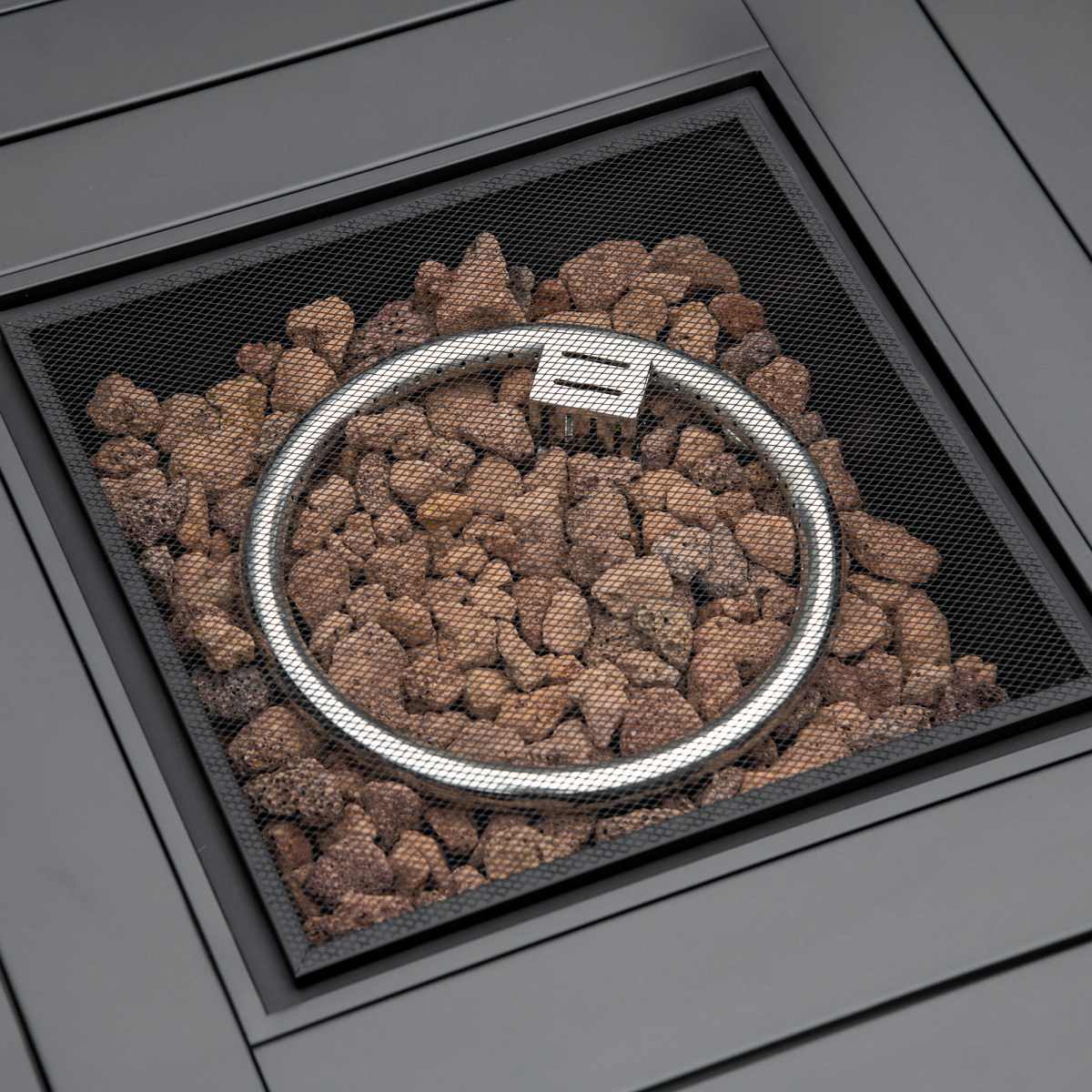 Outsunny 40,000 BTU Gas Fire Pit Table w/ Rain Cover & Mesh Lid, Lava Stone - Image 7