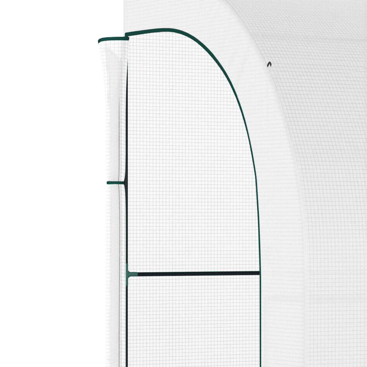 300x150x213cm Lean-to Plant Greenhouse w/ Cover Window, Zip Doors & Shelves, White - Image 7