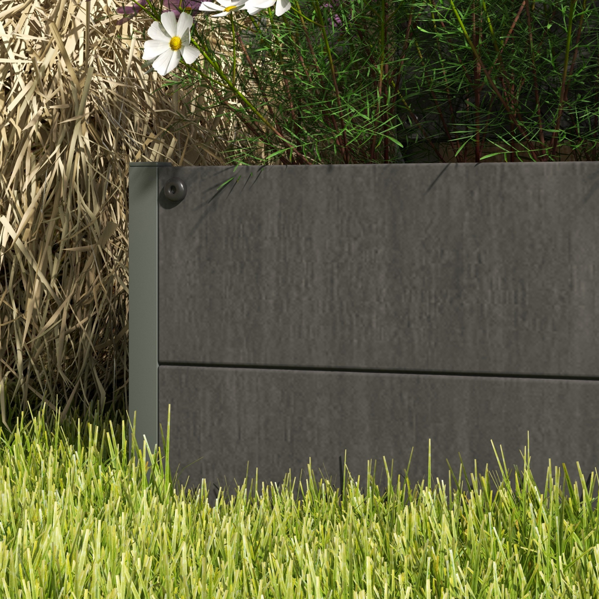 Outsunny Raised Garden Bed with Trellis, Standing Patio Planter Dark Grey - Image 7