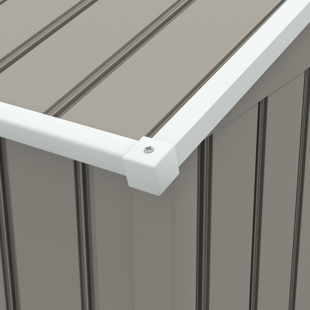 Outsunny 8 x 6ft Garden Storage Shed w/ Double Sliding Door Outdoor Light Grey - Image 7