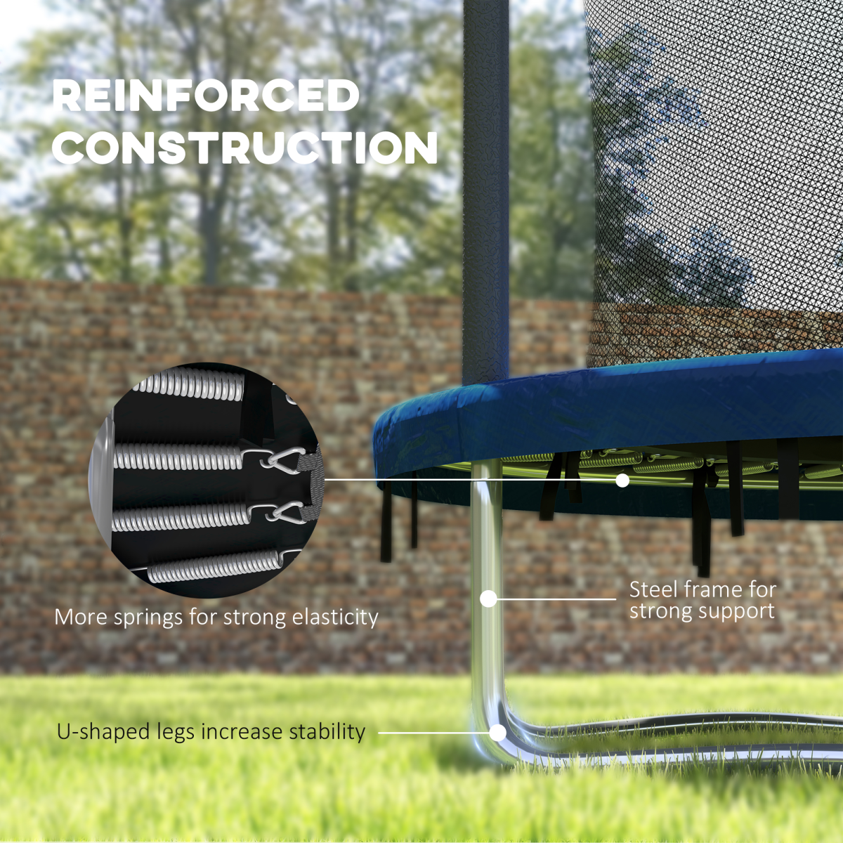 SPORTNOW 6ft Outdoor Trampoline with Safety Enclosure Net - Image 7