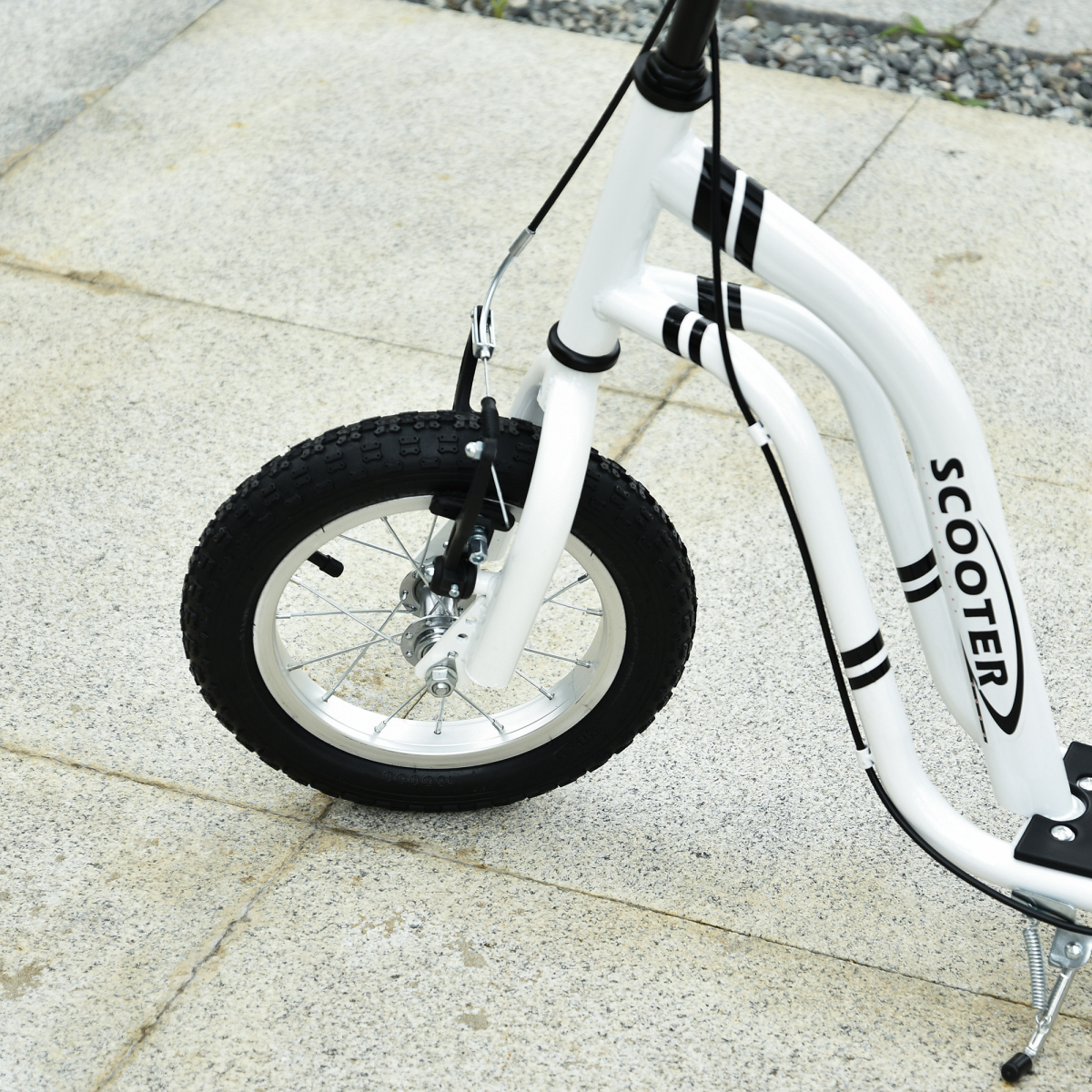Dual Brakes Kick Scooter 12-Inch Inflatable Wheel Ride On Toy HOMCOM - Image 7