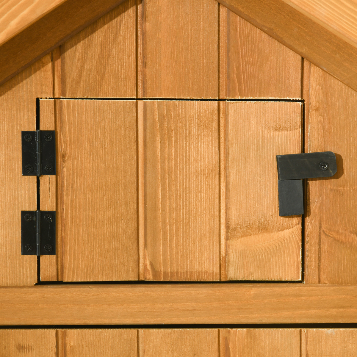 Brown Wooden Garden Shed with 3 Shelves, Weather-Resistant Outdoor Storage - Image 8