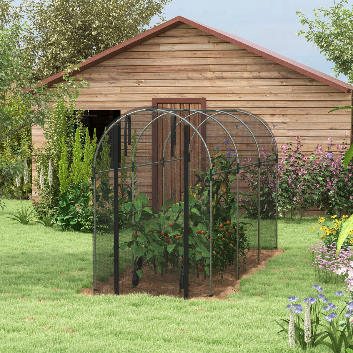 Outsunny Fruit Cage, Plant Protection Tent, 1.2 x 1.2 x 1.9m - Image 8