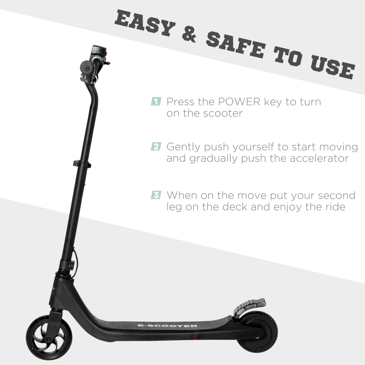 120W Electric Scooter w/ Battery Level Display, Rear Break - Black HOMCOM - Image 8