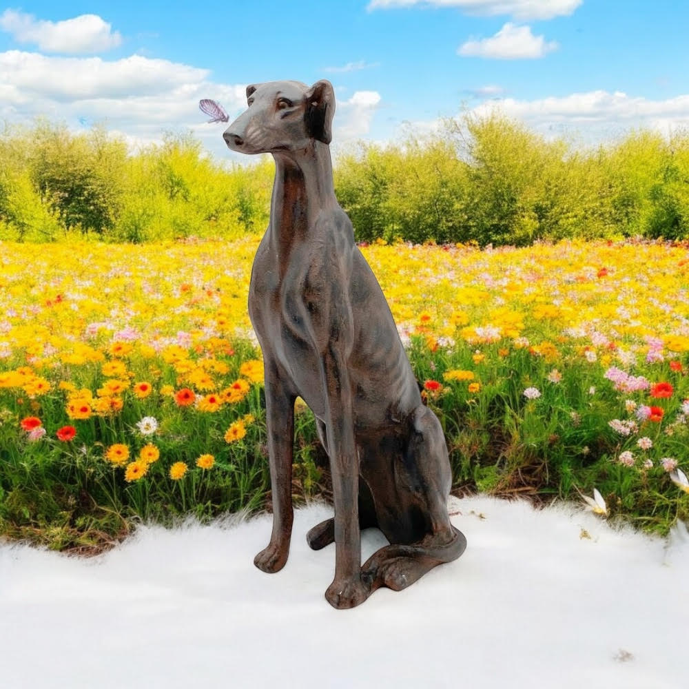77CM SITTING DOG GARDEN STATUE - Image 4