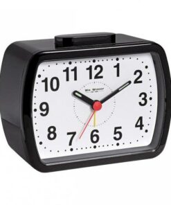 Wm. Widdop Quartz Bell Alarm Clock - Oblong Black/Green Dial 5184B