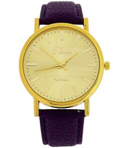Relda Women Analogue Jumbo Gold tone Dial & Leather Purple Strap With Buckle REL62