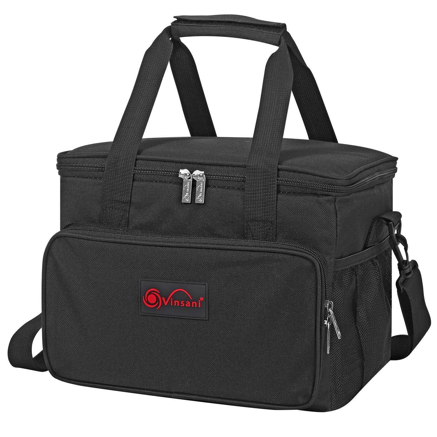 VINSANI Black Cooler Bag - Portable Insulated, Leakproof