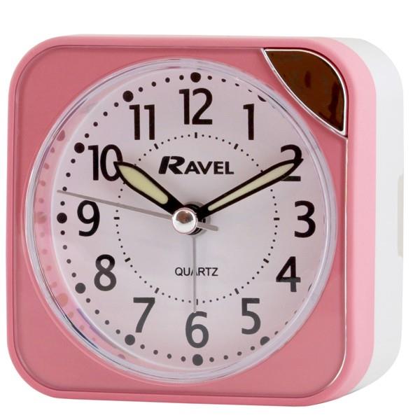 Ravel Pink Square Travel Alarm Clock - Compact Quartz, Precise RC001.2