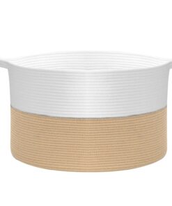VINSANI LAUNDRY BASKET WHITE & COFFEE 1010289