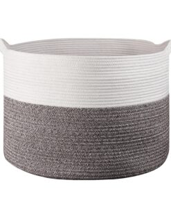 VINSANI LAUNDRY BASKET WHT & NATURAL 1010284