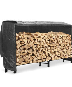 Neo 240cm Outdoor Metal Log Holder Storage Rack with Cover