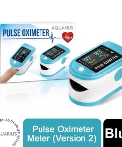 Aquarius Blue Finger Pulse Oximeter Version 2 - Oxygen Saturation Monitor with SpO2 Readings & Heart Rate Monitor, FDA Approved