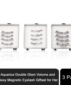 Aquarius Double Glam Volume and Sexy Magnetic Eyelash Giftset for Her, 3Pair