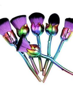 Beauty and the Beast-Inspired Rose Makeup Brushes with Glossy Handles