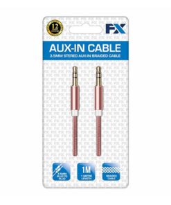 FX Powabud Aux-In-Cable 3.5mm Braided, Rose Gold