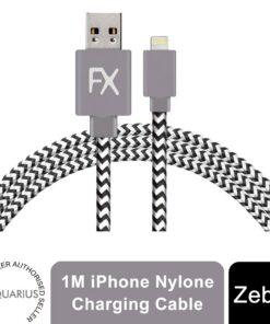 Aquarius Nylon USB Zebra Designed Wire Braided Charging Phone Cable, 1 Meter