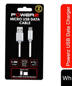 Powerz USB Data Charger Cable for Micro USB 1.2m - White
