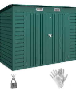 Outsunny 8 x 4FT Metal Garden Storage Shed with Double Doors and 2 Vents
