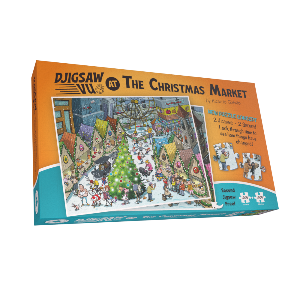 Djigsaw Vu at the Christmas Market 2 x 1000 Jigsaw Puzzles