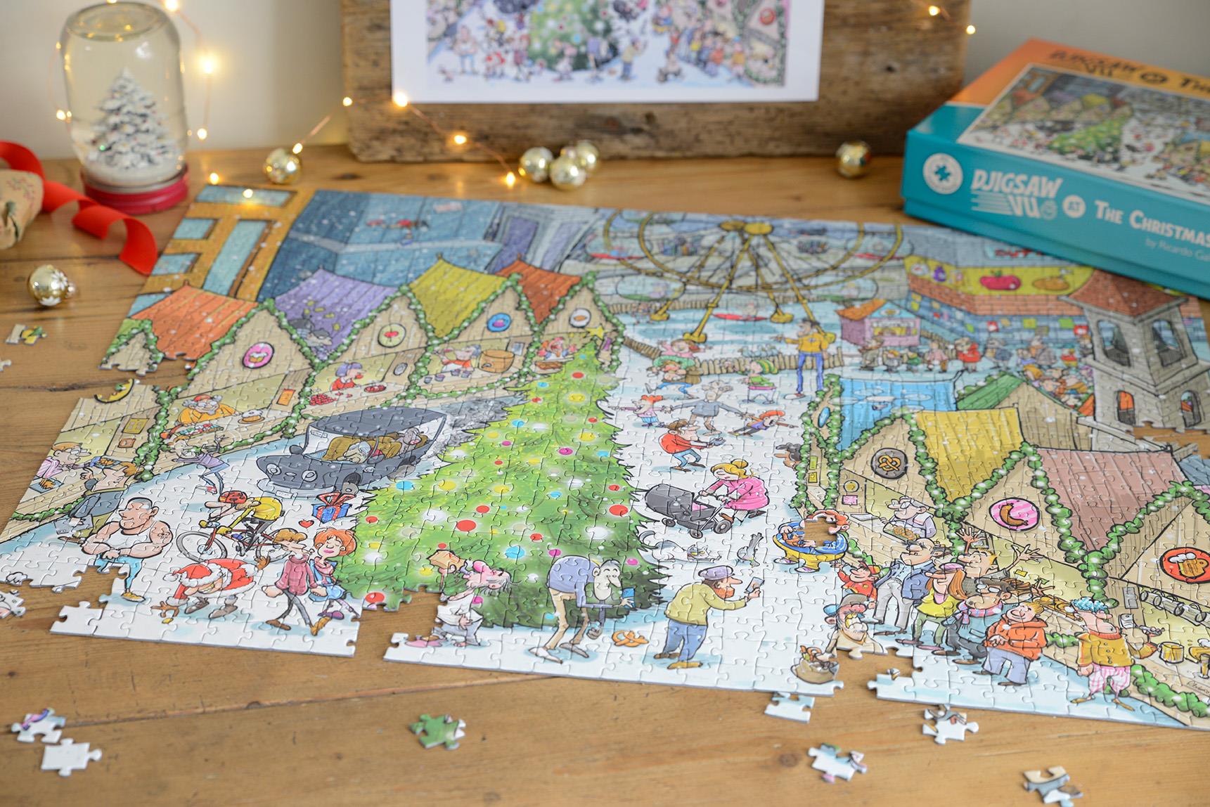 Djigsaw Vu at the Christmas Market 2 x 1000 Jigsaw Puzzles - Image 8