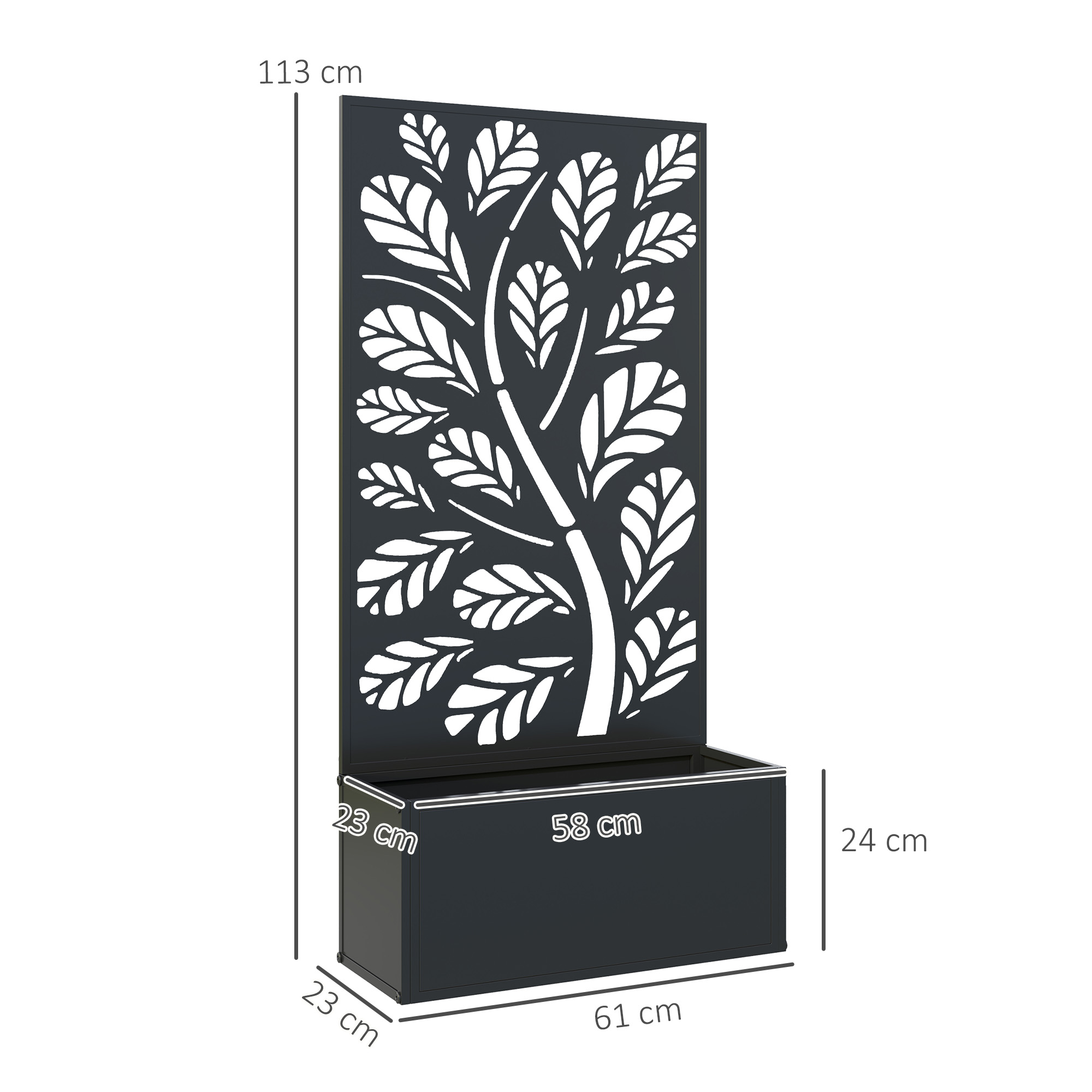 Outsunny Metal Raised Garden Bed with Trellis, Outdoor Elevated Planter Box - Image 5