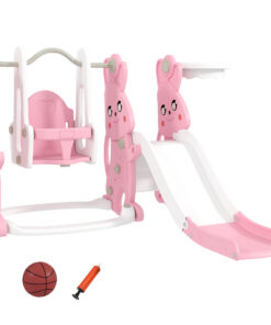 Rabbit-Themed Playground Set - Safe Fun for Kids - Slide, Swing & Climber