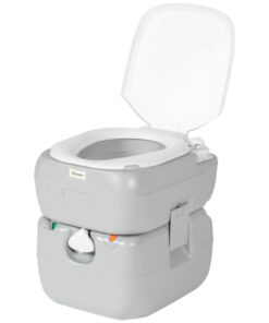 Outsunny Portable Toilet with Detachable Tanks for Camping, Grey