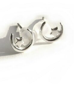 Sterling Silver Moon & Star Earrings