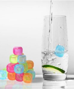Vinsani Multi-Packs Frozen Cold Drink Freezer Chilled Reusable Fast Freeze Water Filled Ice Cubes for Drinks - Ideal for BBQ Parties, Summer Picnics or General Use - Multicoloured