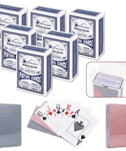 Vinsani Traditional Check Poker Casino Plastic Coated Playing Cards Decks (2 / 4 / 6 / 12)