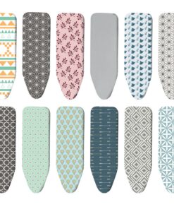 Vinsani Modern Ironing Board Cover Multi Fit New Foam Back padding 100% Cotton Easy Fit, 140 x 52 cm, Made in EU (Iron Board not included)