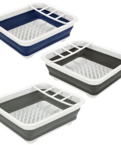 Vinsani Collapsible Folding Quality Dish Drainer Cutlery Plate Holder Drying Rack