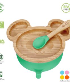VINSANI MOUSE BAMBOO PLATE & SPOON SET