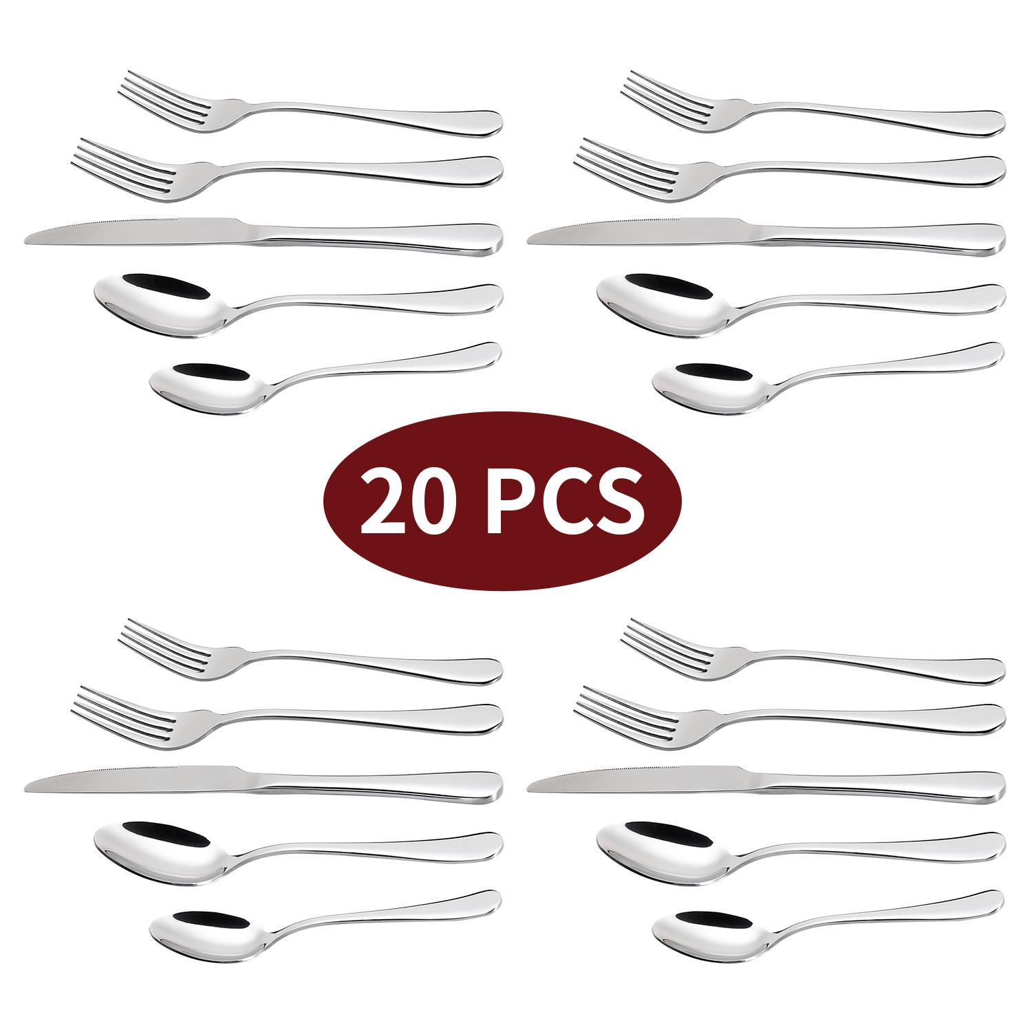 Vinsani 20-Piece Stainless Steel Cutlery Set - Sleek Everyday Dining - Image 7