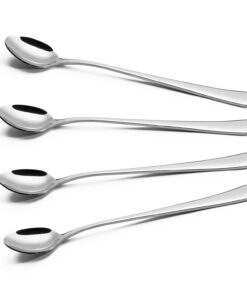 Vinsani 4-Piece Long-Handle Latte Spoons, Stainless Steel, 0009999