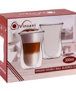 Vinsani Curve Double-Wall Glasses - Insulated, 6oz, Model 1010066
